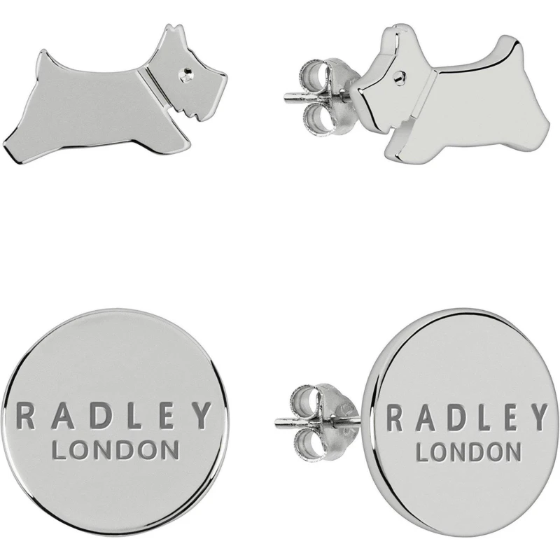 Image of Radley London Ladies Silver Leaping Dog Twin Pack Silver One Size