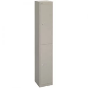 Image of Bisley Basic Contract Locker Lockable with 2 Doors CLK122 Steel 305 x 305 x 1802mm Goose Grey