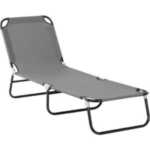 Image of Outsunny - Folding Lounge Chair Outdoor Chaise Lounge for Bench Patio Grey - Grey