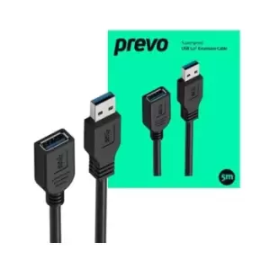 Image of PREVO USBM-USBF-5M-3.0 USB cable USB 3.2 Gen 1 (3.1 Gen 1) USB A Black