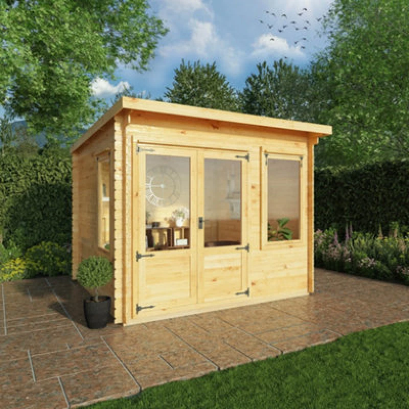 Image of Mercia 3m x 3m Pent Log Cabin (19mm)