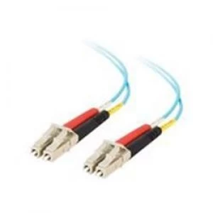 Image of C2G 3m LC-LC 10GB 50/125 OM3 Duplex Multimode PVC Fibre Optic Cable (LSZH) - Aqua