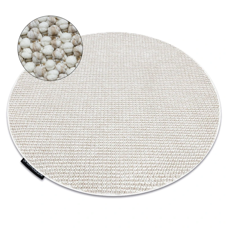 Image of RugsX Carpet Casablanca Loop Circle White / Beige Loop, Soft Circle 150 Cm