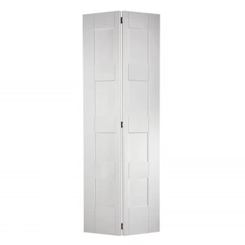 Image of Shaker Internal Bi-fold Primed White 8 Panel Door - 686 x 1981mm