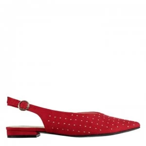 Image of Firetrap Saski Ladies V Flat Shoes - Red