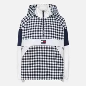 Image of Tommy Jeans Womens Gingham Popover Coat - Twilight Navy/Gingham - L