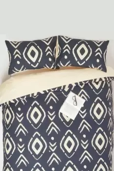 Image of Black Aztec Digitally Printed Cotton Duvet Cover Set