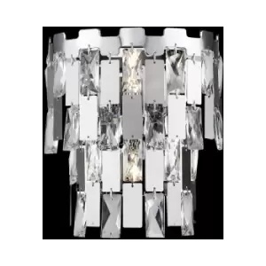 Image of Impex Alma 2 Light Wall Lamp Chrome Crystal