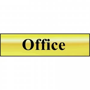 Image of Scan Brass Effect Office Sign 200mm 50mm Standard
