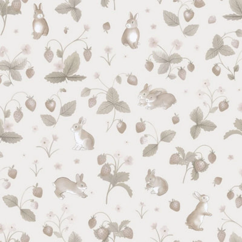 Image of Holden Decor Bunnies & Berries Neutral Children's Wallpaper, Cream 14143