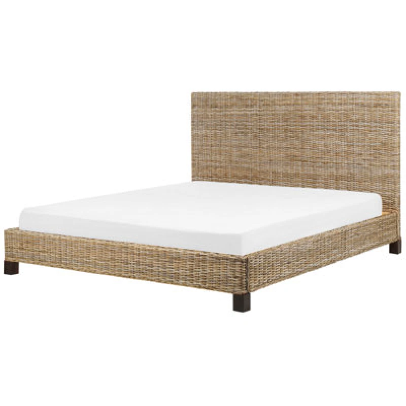 Image of Beliani Bed Rattan Salbris 180 X 200 Cm (Eu Super King) Natural