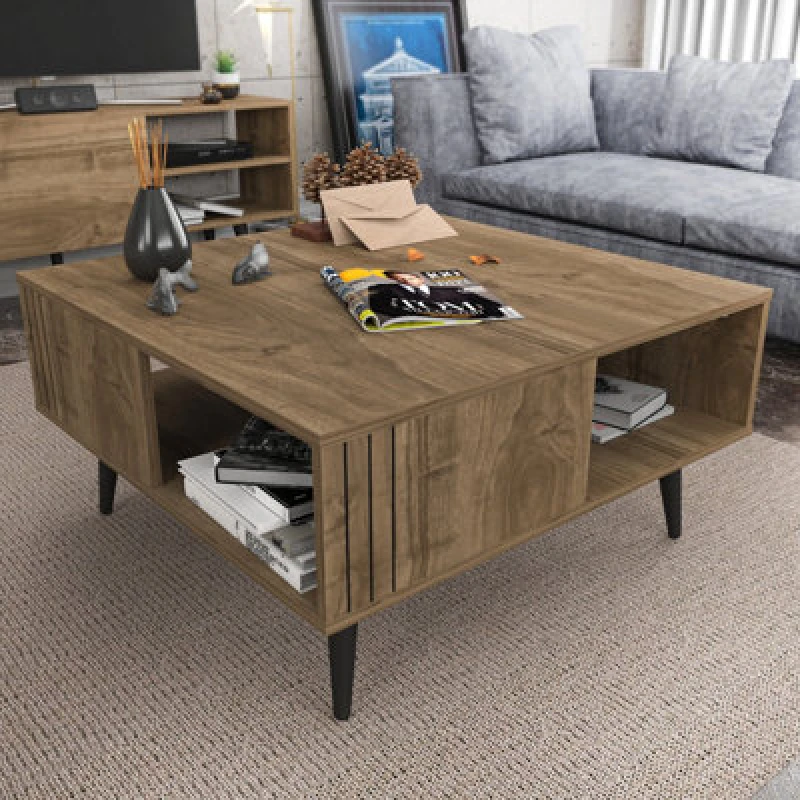 Image of Decorotika Ronas Coffee Table - Walnut, Brown RON35CT01