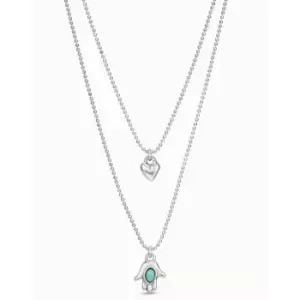 Image of Values Turquoise Metal Natural Stone Necklace