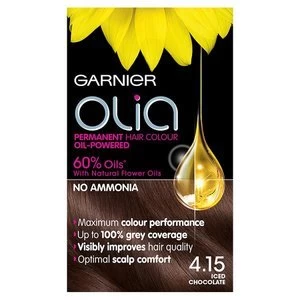 Image of Garnier Olia 4.15 Iced Chocolate Brown Permanent Hair Dye Brunette