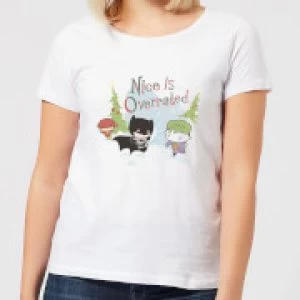 Image of DC Nice Is Overrated Womens Christmas T-Shirt - White