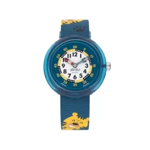 Image of Flik Flak Pawsome Two Tone Dial Blue Textile Strap Childrens Watch FBNP175