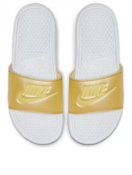 Image of Nike Wmns Benassi Jdi, White/Black, Size 3.5, Women