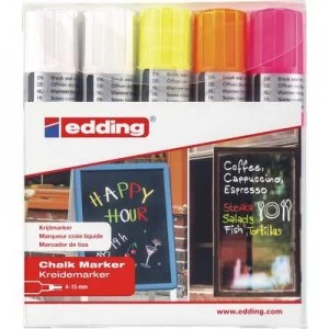 Image of Edding e-4090 4-4090-5999 Chalk White, Neon yellow, Neon orange, Neon pink 4 mm, 15 mm