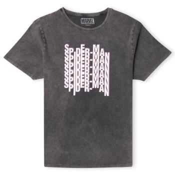 Image of Marvel Spider-Man Mens T-Shirt - Black Acid Wash - M - Black Acid Wash