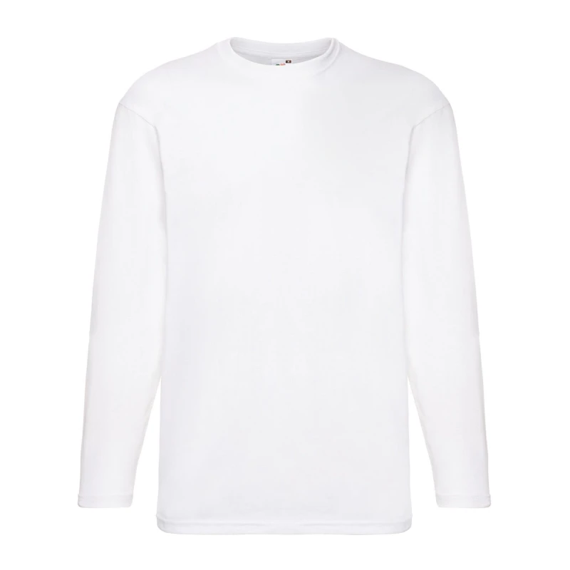 Image of Fruit Of The Loom Valueweight Long-Sleeved T-Shirt White male