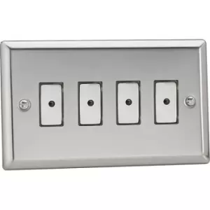 Image of Varilight 4-Gang V-Pro Eclique2 Touch Control Slave Dimmer Polished Chrome - JCES004