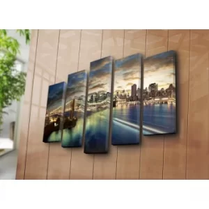 Image of 5PATK-25 Multicolor Decorative Canvas Painting (5 Pieces)