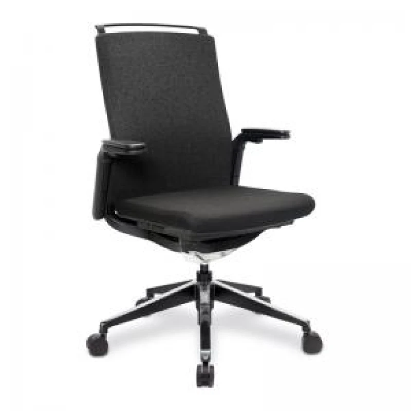 Image of Libra Nautilus Designs Libra High Back Fabric Executive Office Chair With Slimline Seat & Back Built-in Levers & Fixed Arms Black - BCF/K500/B