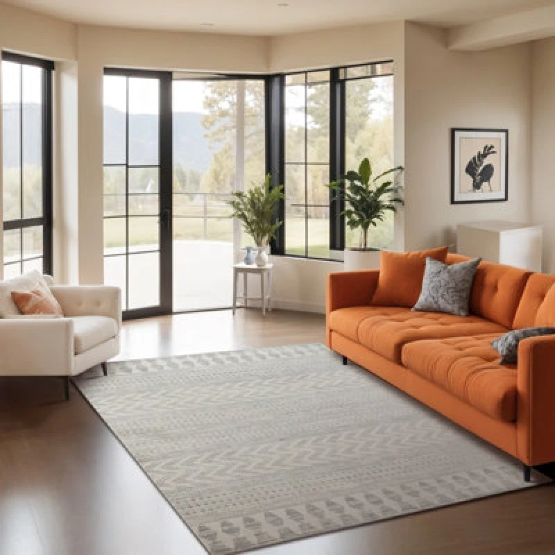 Image of Livabliss Scandi Modern Grey/taupe Louna Area Rug 140 X 200 Cm - Easy Care, Non Shedding, Ideal For Living Room & Bedroom