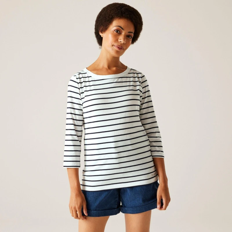 Image of Regatta Bayletta II Tee White/Navy Stri female 26