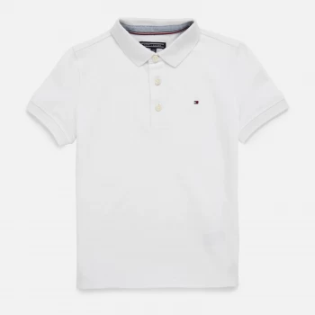 Image of Tommy Hilfiger Boys' Short Sleeve Polo Shirt - Bright White - 14 Years