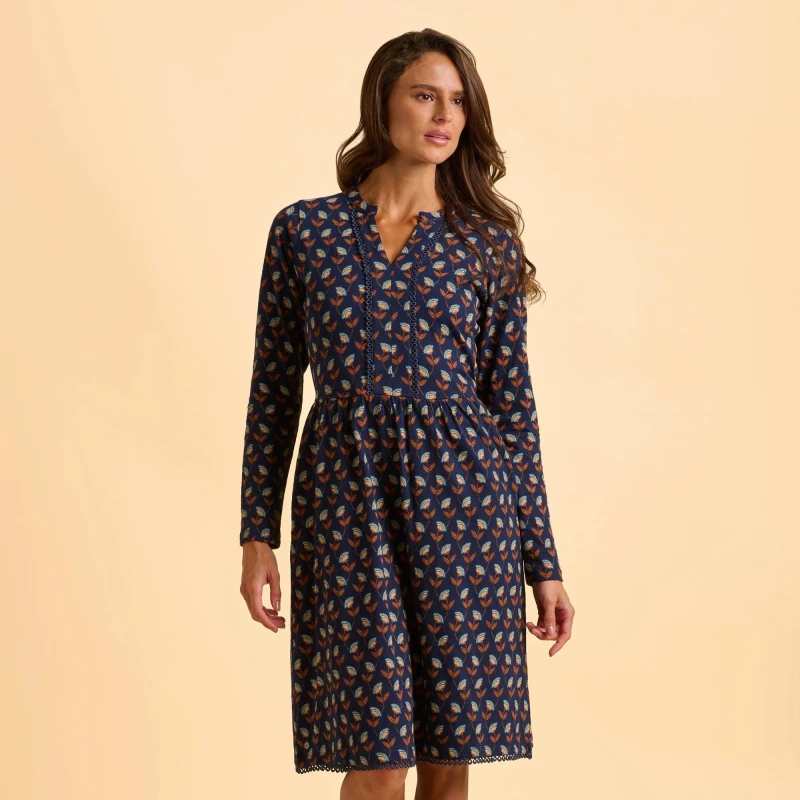Image of Brakeburn Rowan Navy Dress Navy female UK 20