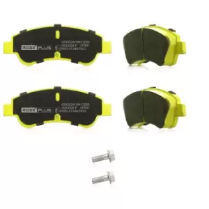 Image of RIDEX PLUS Brake pad set RENAULT,PEUGEOT,CITROEN 402B0049P 1610489680,1611140680,1611293980 1612293980,1614005880,1617282980,1617292380,1637014580