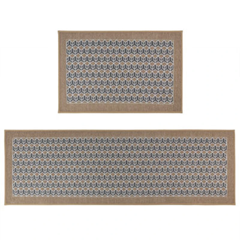 Image of JVL JVL Allure Machine Washable Entrance Doormat and R Door Mats Size: Mat, Beige 72510804000