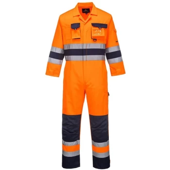 Image of Portwest - TX55ONRS - sz S Nantes Hi-Vis Coverall - Orange/Navy