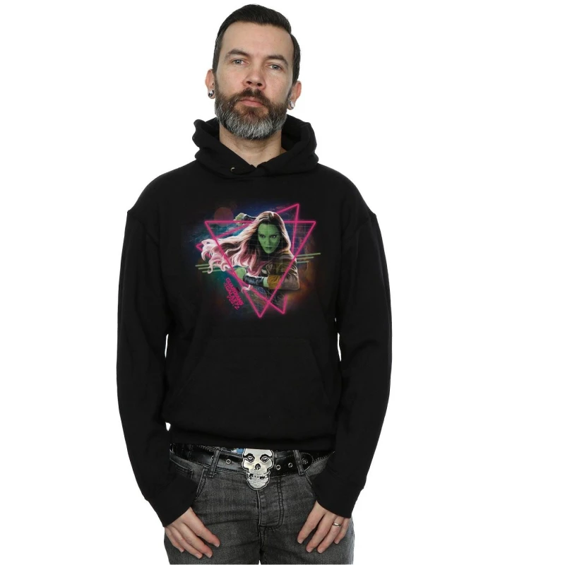 Image of Marvel Marvel Men Guardians Of The Galaxy Neon Gamora Hoodie in Black Size: Small Black S Male 5057245382052