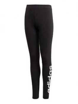 Image of adidas Girls Linear Leggings - Black, Size 5-6 Years, Women