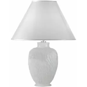 Image of Kolarz CHIARA - Lifestyle Fabric Tapered Shade Table Light White, 1x E27