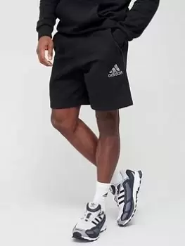 Image of adidas Fleece Colourblock Shorts - Black, Size L, Men