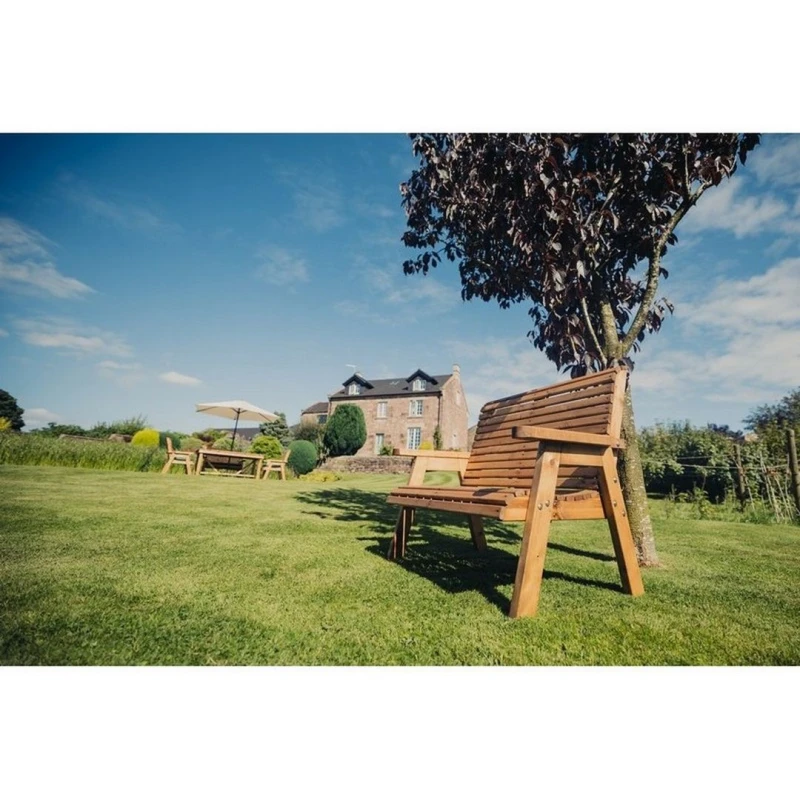 Image of Churnet Valley Garden Furniture Ltd Valley 2 Seat Bench - Flat Pack - Min. Assembly Required in Brown Brown Unisex