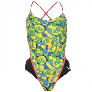 Image of Aqua Sphere Michael Phelps Rio Open Back Swimsuit Ladies - Carimbo