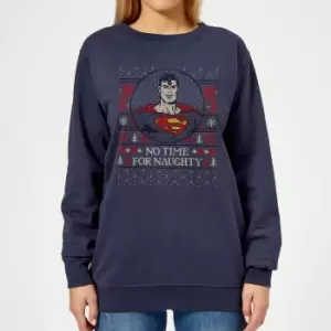 Image of Superman May Your Holidays Be Super Womens Christmas Jumper - Navy - M
