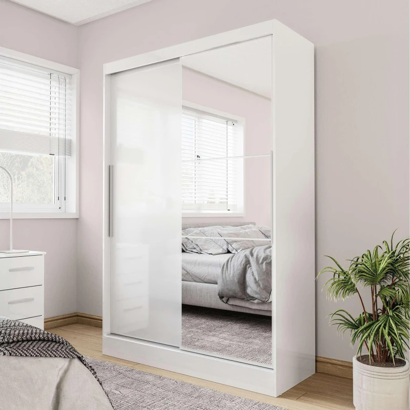 Image of Birlea Lynx 2 Door Sliding Wardrobe White unisex White