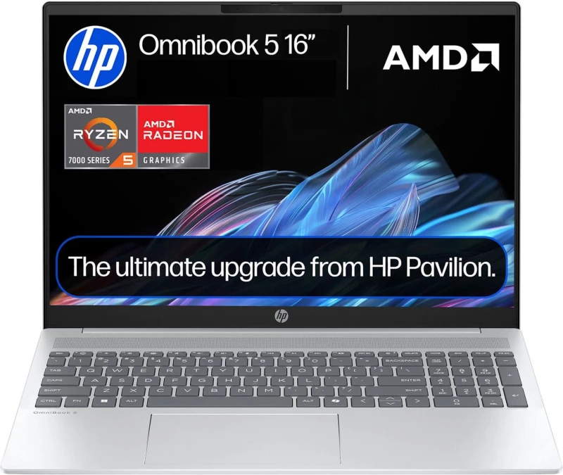 Image of HP OmniBook 5 16-bc1003na 16" Laptop - AMD Ryzen 5, 512GB SSD, 8GB RAM - Silver