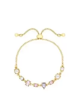 Image of Mood Mood Gold Vibrant Multi Coloured Stone Toggle Bracelet, Gold, Women