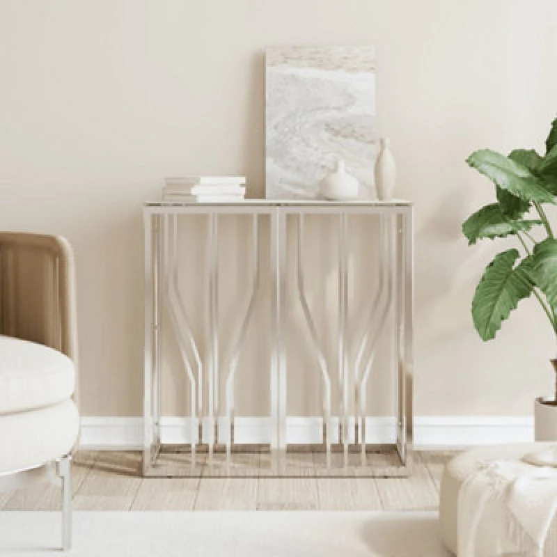 Image of VIDAXL Console Table Silver 70x30x70cm Stainless Steel and Glass Vidaxl 8720287200130