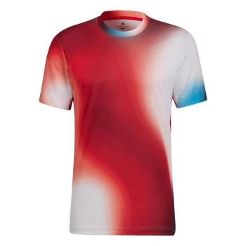 Image of adidas Melbourne Tennis Freelift Printed Tee Mens - Orange