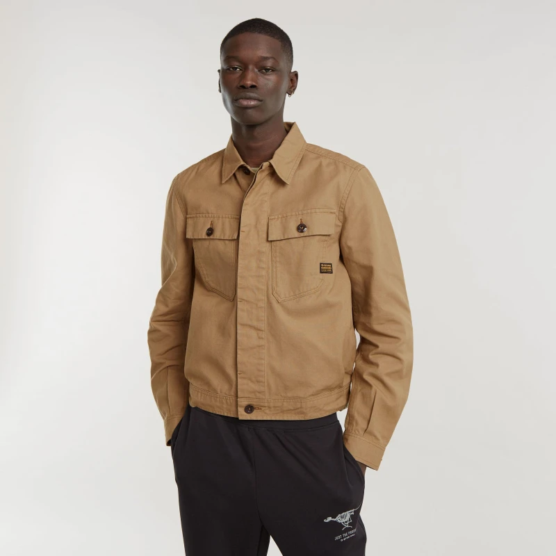 Image of G Star Mens Jak Button Through Overshirt Safari male Medium