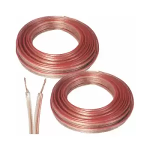 Image of Loops - 2x 10m (33 ft) 0.75mm Speaker Cable 19 awg Home Cinema Hi-Fi Audio Surround Sound cca Wire Reel