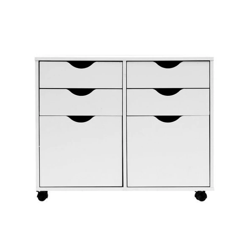 Image of Moderna Mobile Filing Cabinet, Under Desk, Wardrobe or Makeup Storage Unit in White White Unisex