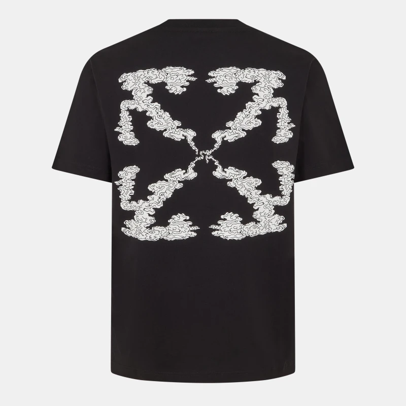 Image of Off White Mens Cloud Arrow T-Shirt Black-White male XS